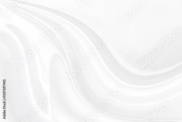 Fototapeta White gray satin texture that is white silver fabric silk background with beautiful soft blur pattern natural.