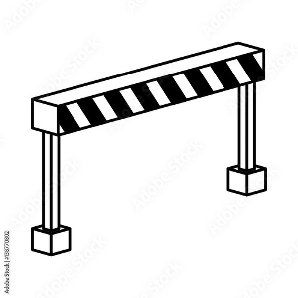 Fototapeta construction barrier isometric icon vector illustration design