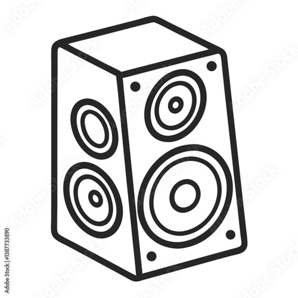 Fototapeta Speaker Coloring Book Page Line Art Drawing Outline