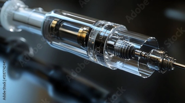 Fototapeta Futuristic Syringe Designs Showcasing Precision and Advanced Medical Technology