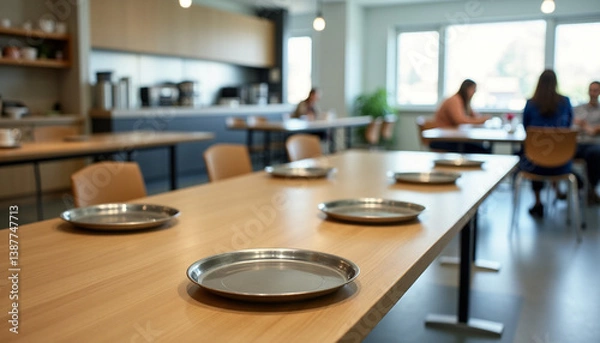 Obraz Rustic Elegance: Handmade Wooden Dining Table