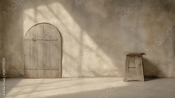 Obraz Rustic room, sunlight, shadows