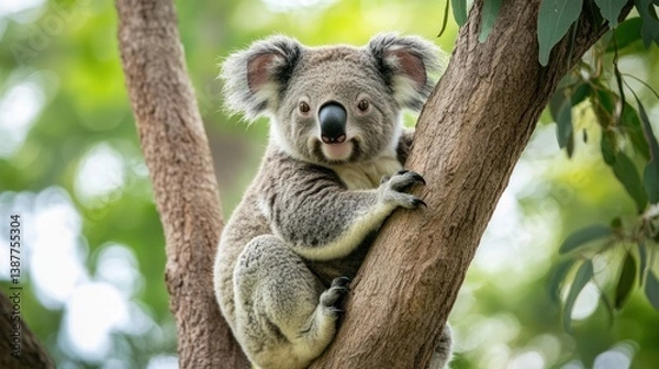 Obraz Australian koala in a tree, enjoying the outdoors