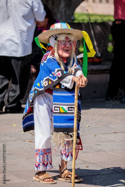 Obraz Baile de los viejitos en morelia, michoacan, cultura mexicana