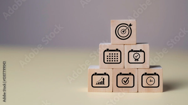 Fototapeta Business Success Effective Planning, Time Management and Goal Setting, Featuring a calendar with scheduled events and project timelines. Strategic planning, efficient time management and goal.