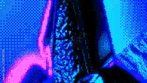 Obraz Abstract Pixel Raster Halftone Waves Background