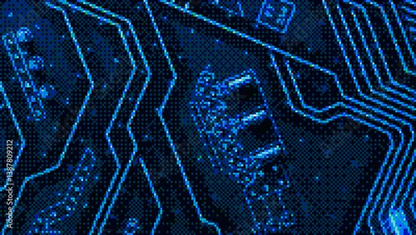 Obraz Pixel Raster Halftone Digital Concept Background