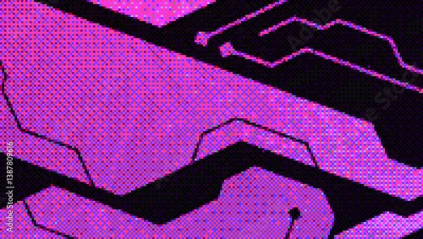 Obraz Retro Pixel Dot Halftone Texture Background