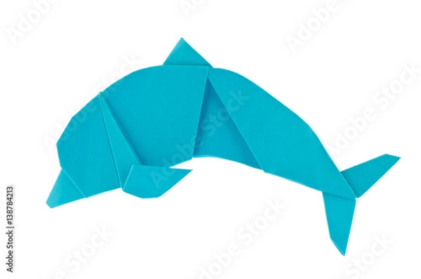 Obraz Błękitny delfin morski origami
