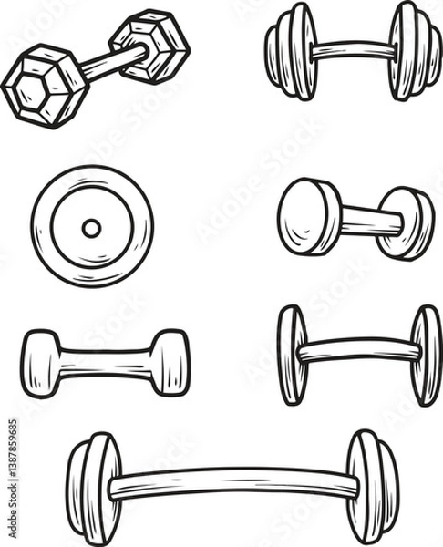 Fototapeta dumble set