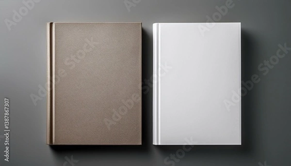 Fototapeta a single book cover with a plain background showcasing the front and back of a novel surrounded by empty space graphic design book cover mockup