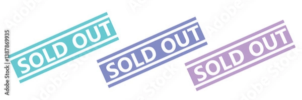 Fototapeta sold out text minimalist square rubber stamp