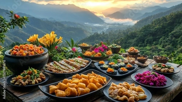 Obraz Mountaintop Feast at Sunrise