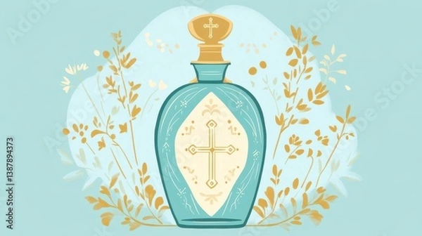 Obraz Elegant Decorative Bottle with Floral Accents