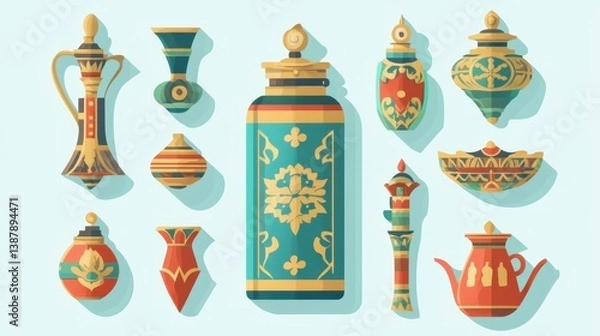 Obraz Colorful Traditional Decorative Art Items Collection