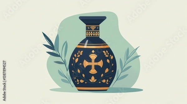 Obraz Elegant Antique Vase with Decorative Patterns