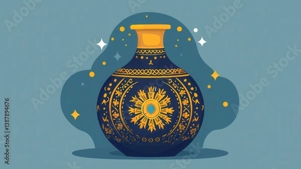 Obraz Colorful Decorative Pot with Elegant Design Elements