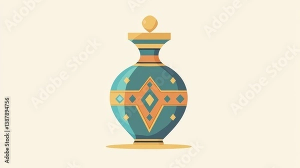 Obraz Colorful Decorative Pot with Unique Patterns