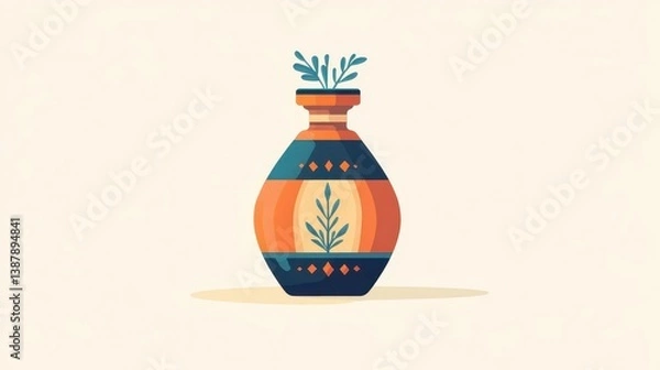 Obraz Decorative Vase with Greenery in Modern Style