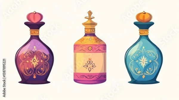 Obraz Colorful Decorative Bottles with Unique Designs