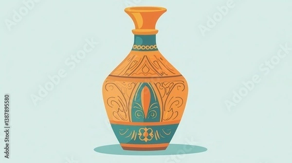 Obraz Colorful Ornate Vase with Elegant Design