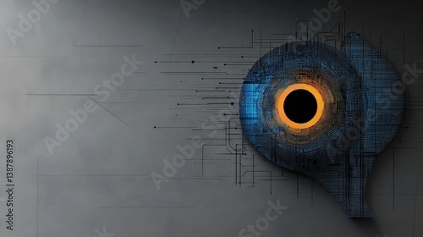 Fototapeta Abstract Design with Circular Elements and Technological Patterns