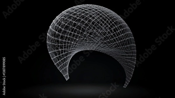 Obraz Abstract 3D Structure with Geometric Lines and Curved Form