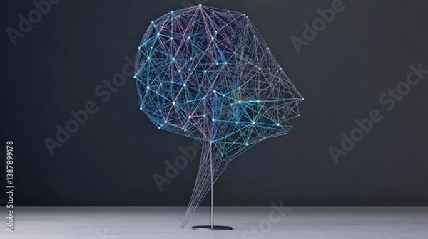 Fototapeta Abstract Wireframe Representation of a Human Head Design Concept
