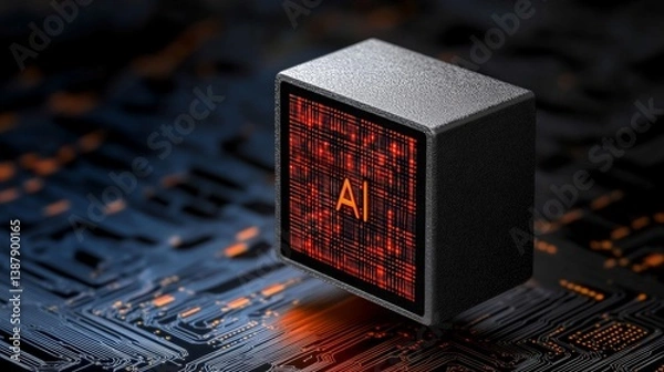 Fototapeta Artificial Intelligence Concept with Circuit Pattern Background Design