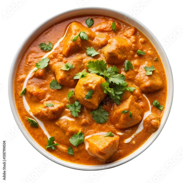 Obraz Creamy Chicken Tikka Masala Recipe isolated on transparent background