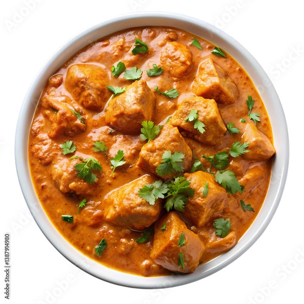 Obraz Creamy Chicken Tikka Masala Recipe isolated on transparent background
