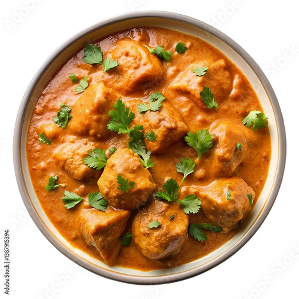 Obraz Delicious Chicken Tikka Masala Recipe isolated on transparent background