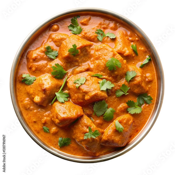 Obraz Creamy Chicken Tikka Masala Recipe isolated on transparent background
