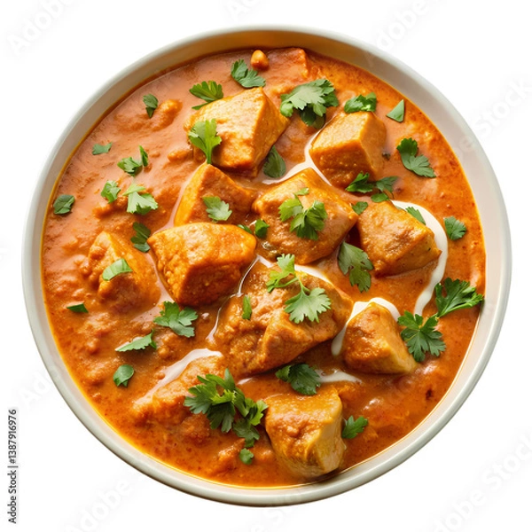 Obraz Creamy Chicken Tikka Masala Recipe isolated on transparent background