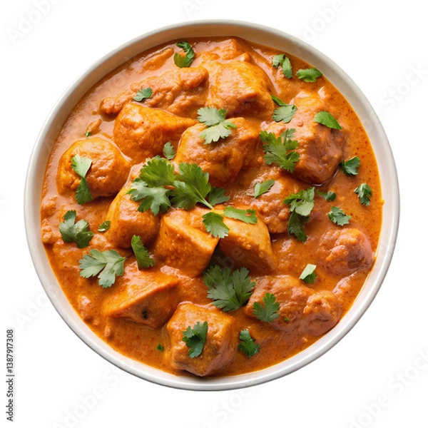 Obraz Delicious Chicken Tikka Masala Recipe isolated on transparent background