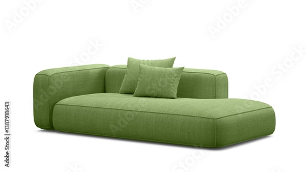 Obraz Modern sofa on transparent background with shadow. Furniture for mockups, presentations, and marketing materials.