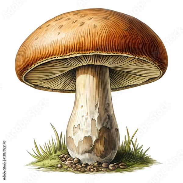 Obraz Imleria badia: The Bay Bolete Mushroom isolated on transparent background