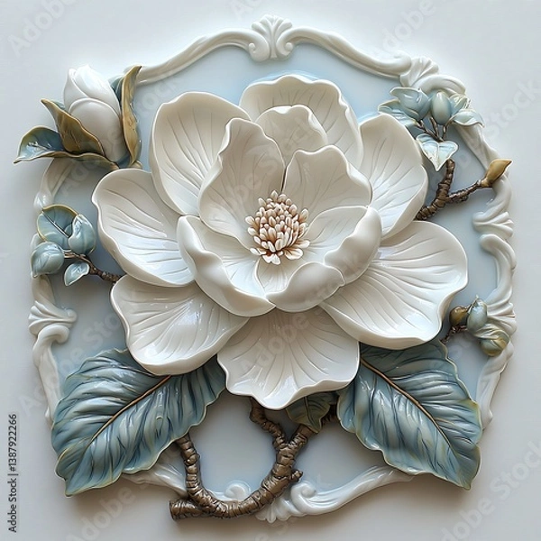 Obraz white lace on a white background