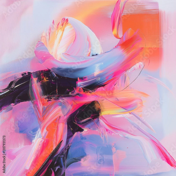 Fototapeta Abstract Geometric  in Tech Style
