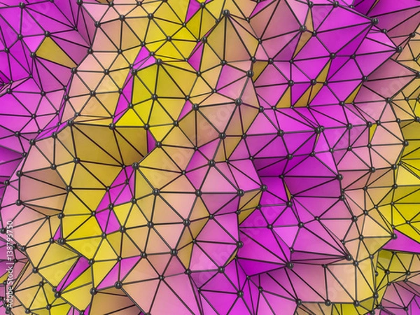Fototapeta Abstract colorfull Geometrical Background .Futuristic technology style. 3D rendering