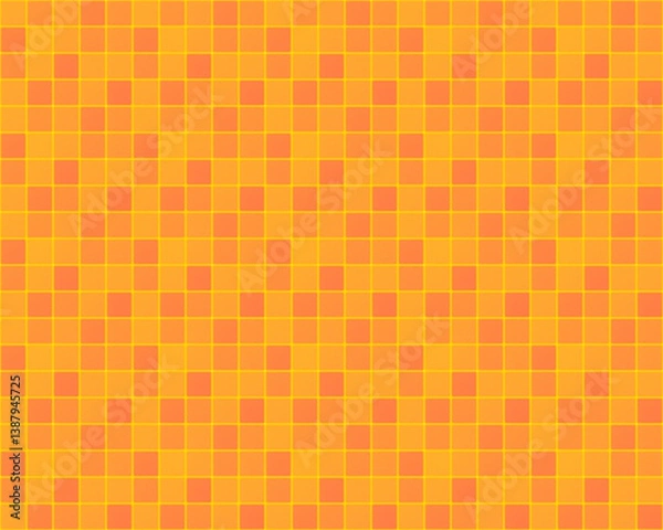 Obraz seamless pattern: orange rounded square tiles on yellow background