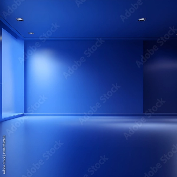 Obraz Empty Blue Room Interior
