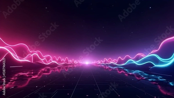 Fototapeta abstract background with neon style