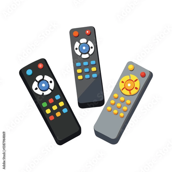 Obraz TV remote control vector art illustration 