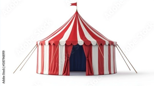 Obraz circus tent, carnival tent isolated on white background.