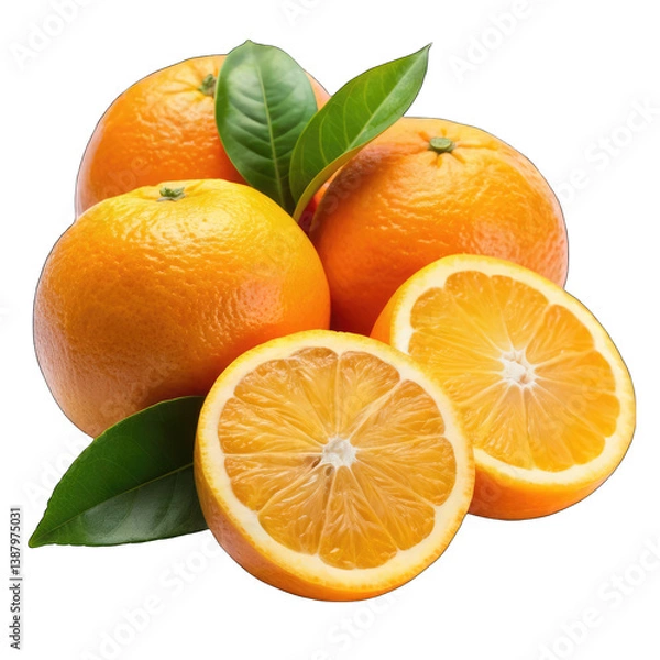 Obraz Fresh Oranges: Juicy, Sweet Citrus Fruit isolated on transparent background