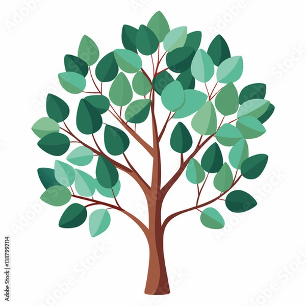 Fototapeta vector illustration of a green tree