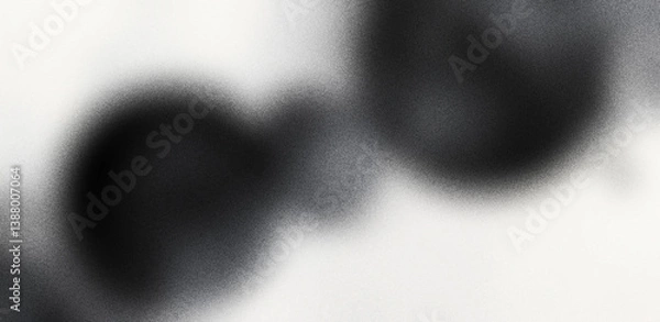Fototapeta Abstract minimal background with two soft-edged circles and smooth grayscale gradient noise texture overlay