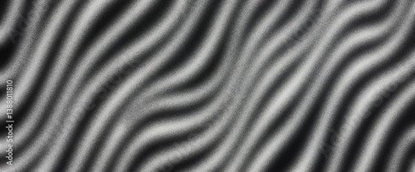 Fototapeta Elegant abstract wavy pattern in black and white forming a textured velvet surface with smooth noise gradient flow