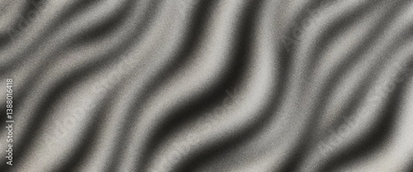 Fototapeta Ripple wave patterns in monochrome tones layered over a smooth noise gradient texture form a minimalist abstract background